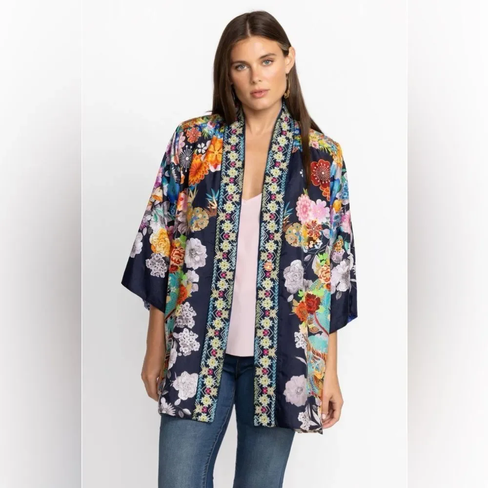 Johnny Was Narniay Kimono 100% Silk